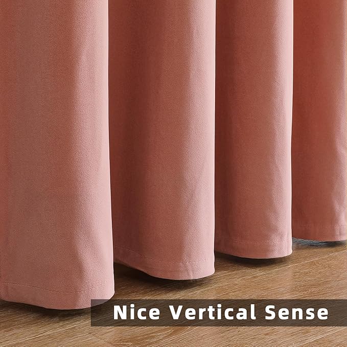 Joydeco Pink Velvet Curtains 90 inch Length 2 Panels, Luxury Blackout Rod - Image 7