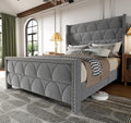 Queen Size Bed Frame with 56" Headboard by OHOHOLIVE