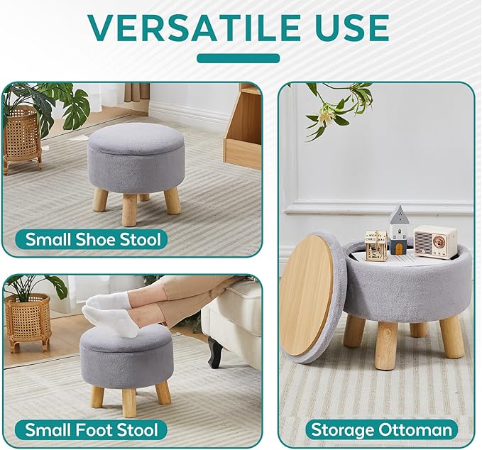 FIMIVIBI Small Foot Stool Ottoman - Image 5