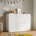 Dresser for Bedroom with 6 Drawers, Fluted Chest of Drawers with Round Curved by BORNOON