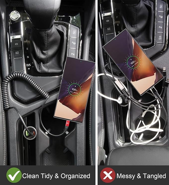KIYODA Coiled USB C Cable for Car 3FT & 6FT, USB C to USB C Fast Charging Cable - Image 6
