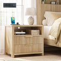 CypBed Night Stand with Charging Station, Bedside Tables with 2 Drawers & by CypBedCozyHomeLiving