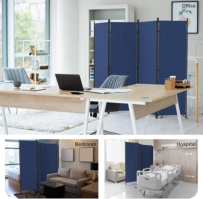 Room Divider, 4 Panel Folding Privacy Screen, 88” Portable Separating - Image 7