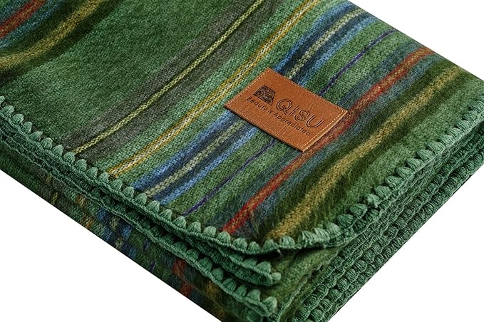 QISU Alpaca Wool Blanket Throw | Large, Variegated | 85 x 65 inches | Ultra-Soft - Image 2