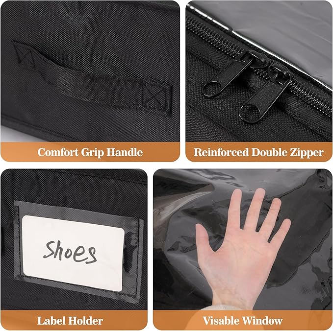 2 Pack Under Bed Storage with 4 Dividers, Large Under Bed Storage Containers - Image 8