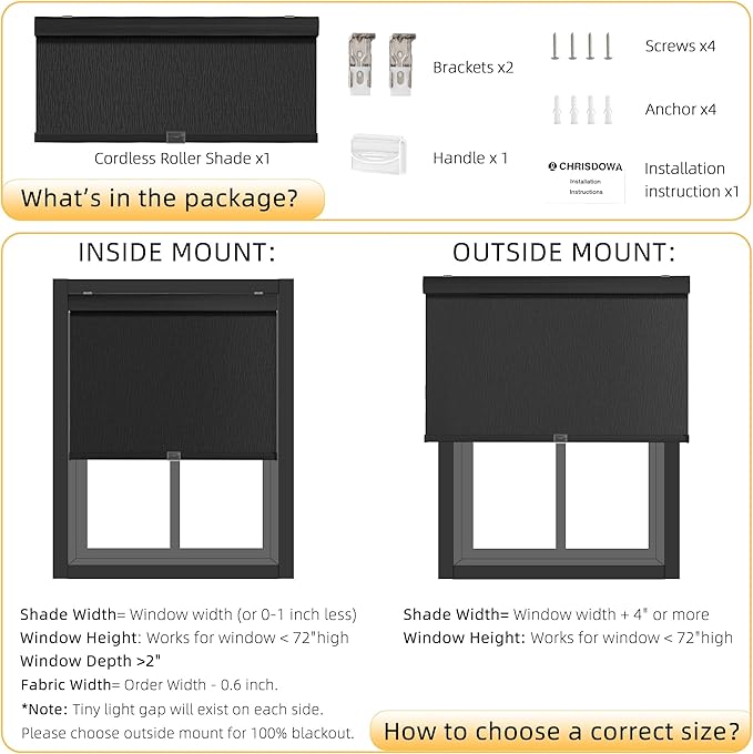ChrisDowa Cordless Blackout Roller Shades - Image 5