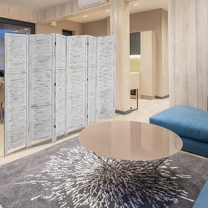 Bonnlo Wood Room Divider Privacy Screen, 5.9 Ft Tall Folding Partition Wall - Image 7