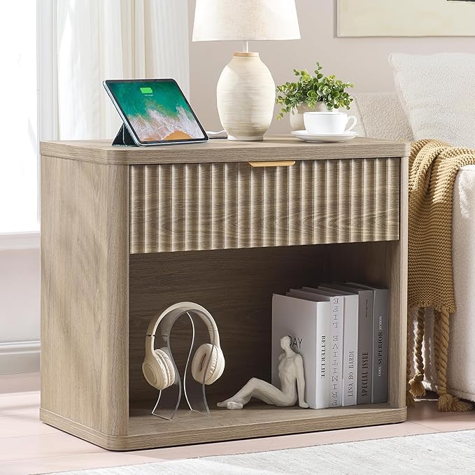 LEYAOYAO 31" Wide Fluted Nightstand Set of 2 - Image 3