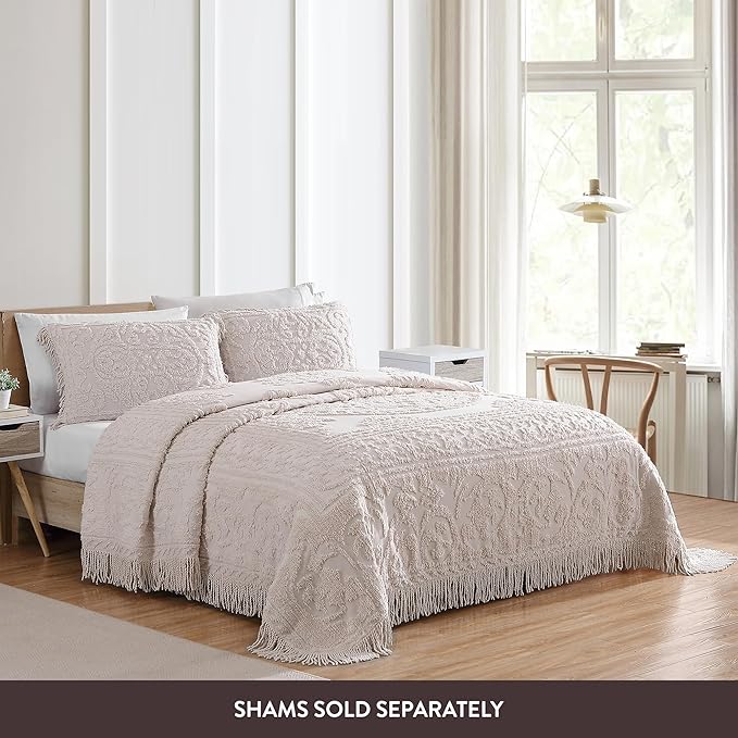 Beatrice Home Fashions Medallion Chenille Bedspread - Image 3