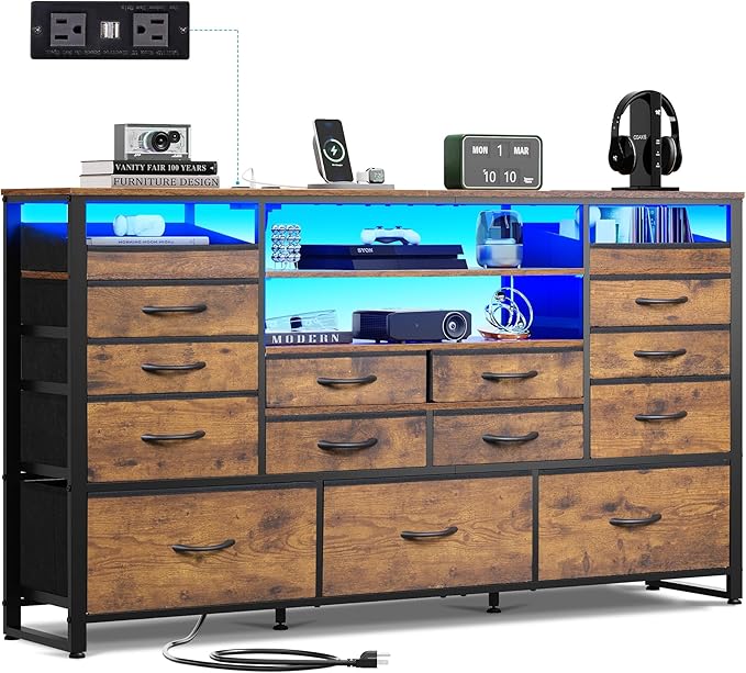 WLIVE TV Stand for 55, 65 inch TV, Entertainment Center by WLIVE