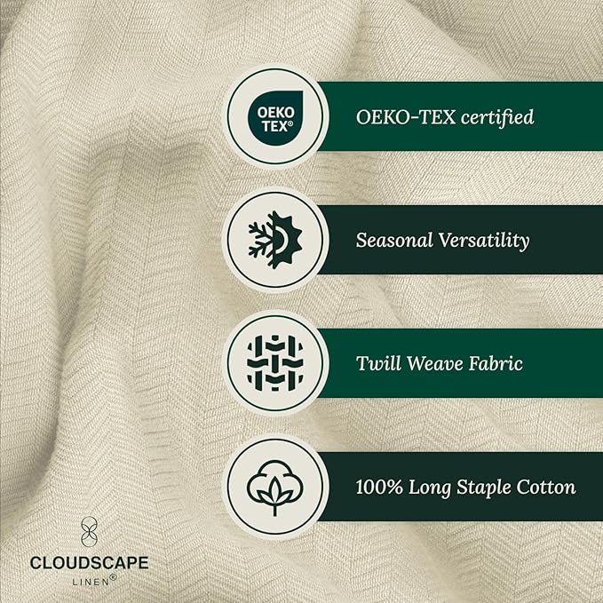Cloud Scape Linen 100% Cotton Blanket Twin 68x92 Fog - Image 4