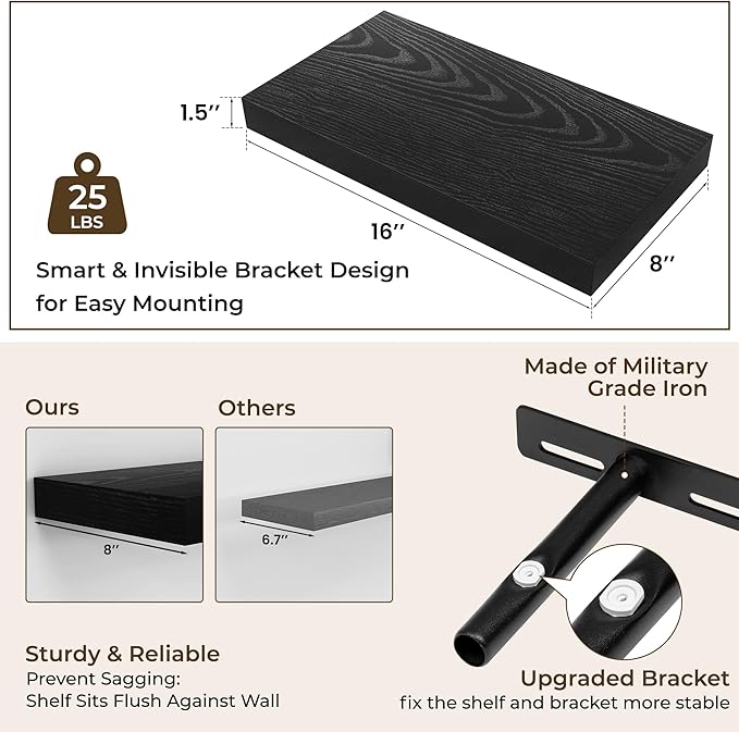 RICHFOCUS 16Inch Floating Shelves - Image 3