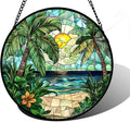 DASTOLL Stained Glass Window Hanging, and Mom 9.8 in by DASTOLL