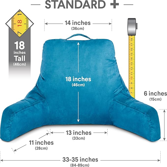 Husband Pillow Aspen Rodeo Blue, Reading Pillow Bed Rest Chair, Two-Sided - Image 2