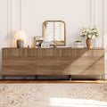 WAMPAT 94.5" W Fluted Dresser for Bedroom, Modern 9 Drawer Dresser TV Stand by WAMPAT