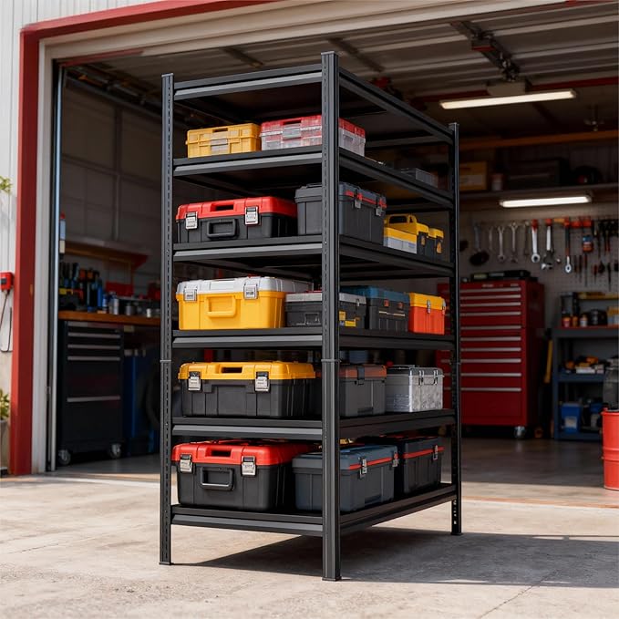 78'' Storage Shelves, 6-Tier Garage Metal Shelving Unit, Double-Layer Column - Image 4