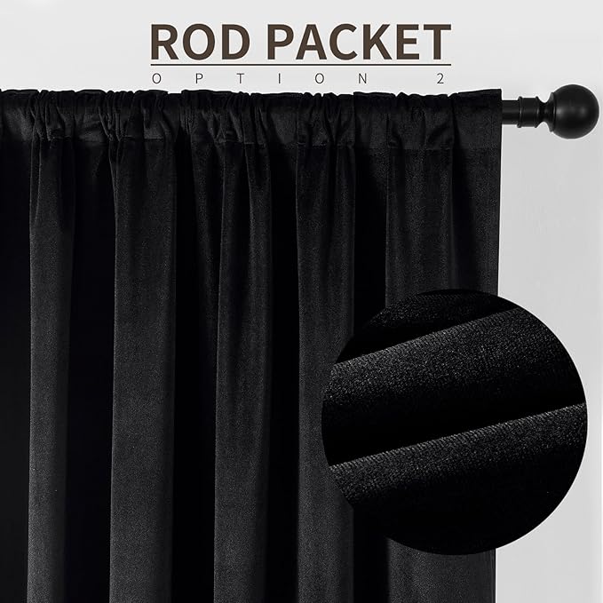 Joydeco 100% Blackout Velvet Curtains - Image 3