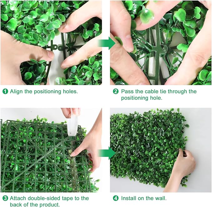 ZHZCJB 10 X 10 in Artificial Grass Wall Panel Backdrop, UV-Anti Greenery - Image 3