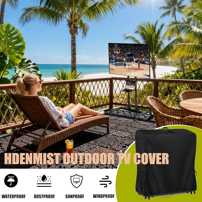 Hdenmist Outdoor TV Cover 63 Inch Weatherproof, Waterproof Outdoor TV Stand - Image 9