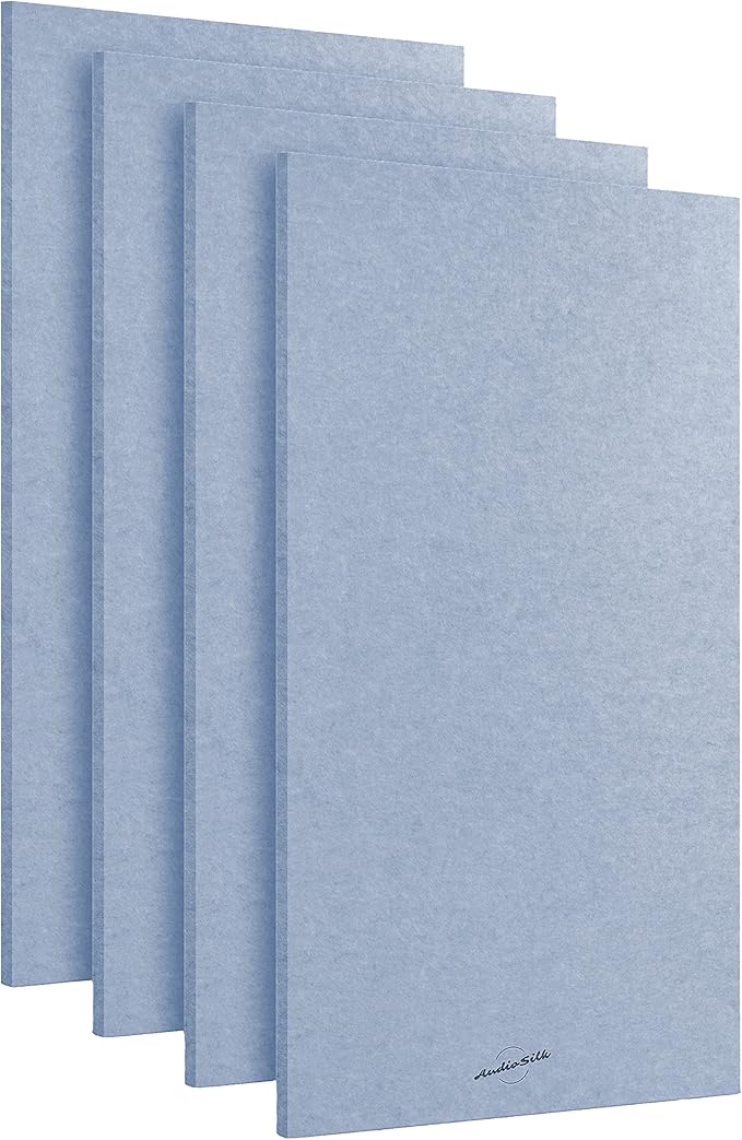 AudioSilk Acoustic Panels, 4 Pack ROOM KIT, Pale Blue by AudioSilk