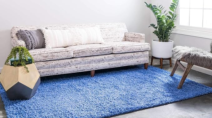 Unique Loom Solid Shag Collection Area Rug - Image 2