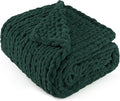 Chunky Knit Throw Blanket 50"X 60", 100% Handmade by LONGCREATE