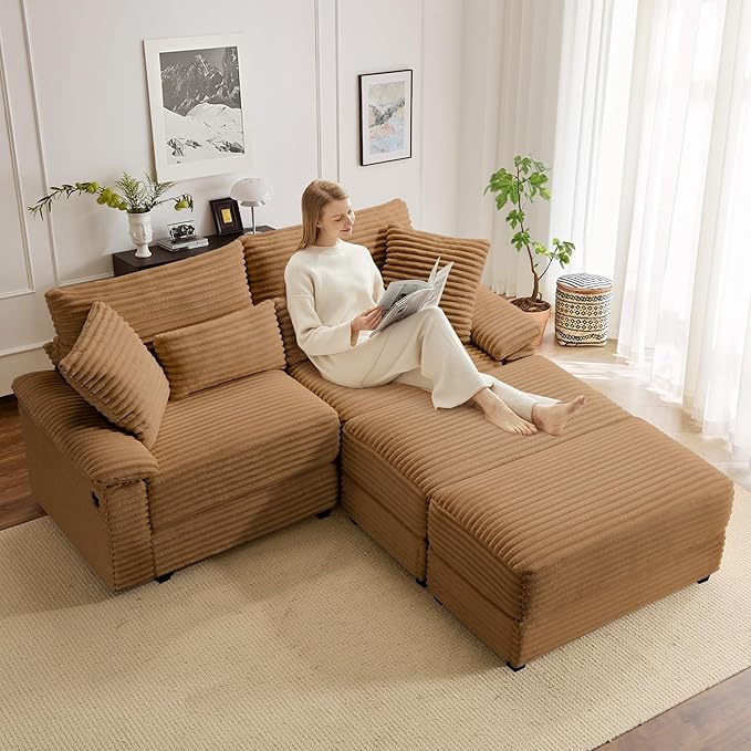 SUNWAVE 74" Double Chaise Lounge Chair Indoor, Oversized Loveseat - Image 6