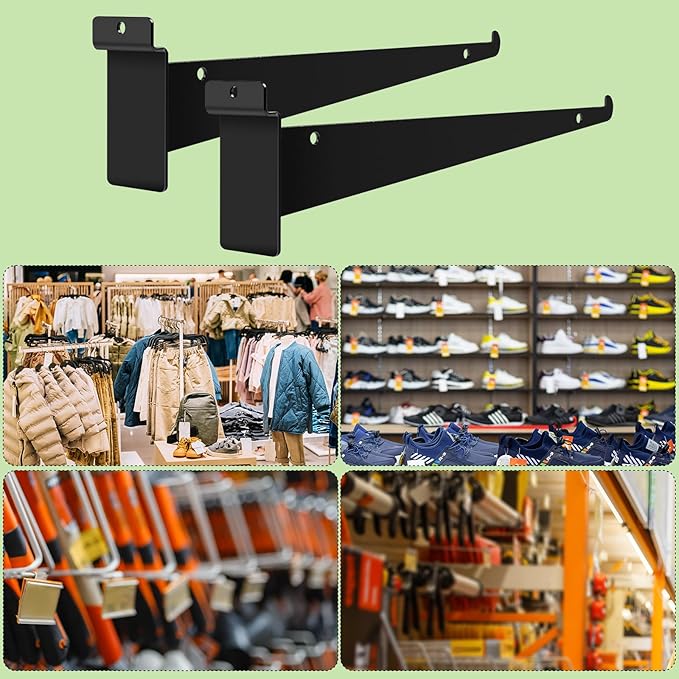 12 Pack Slatwall Knife Shelf Brackets 14 inch, Heavy Duty Slatwall Shelf - Image 5