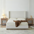 King Size Upholstered Platform Bed Frame, 53.1" Tall Headboard Hosford Wingback by Unknown