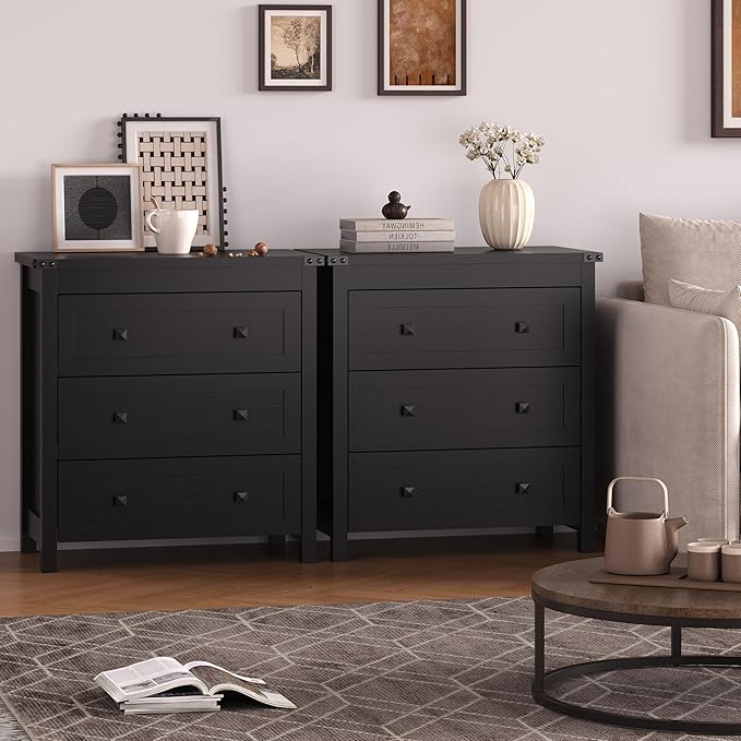 3-Drawer Dresser, Small Wooden Chest of Drawers - Image 7