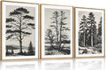 LHIUEM Large Vintage Sketch Tree Framed Wall Art Set, Antique Black and White by LHIUEM
