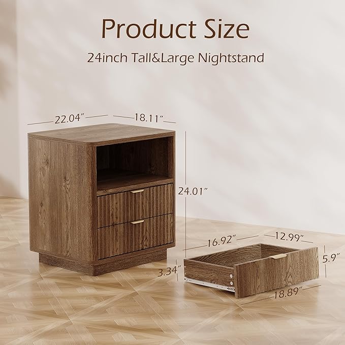 Fluted Nightstands Set of 2 - Image 3