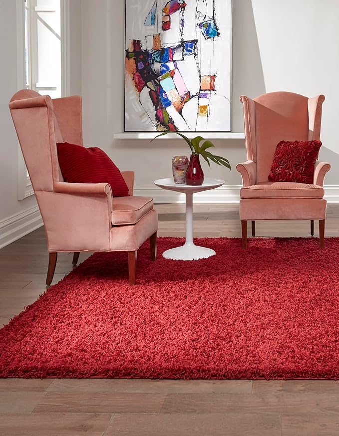 Unique Loom Solid Shag Collection Area Rug - Image 2
