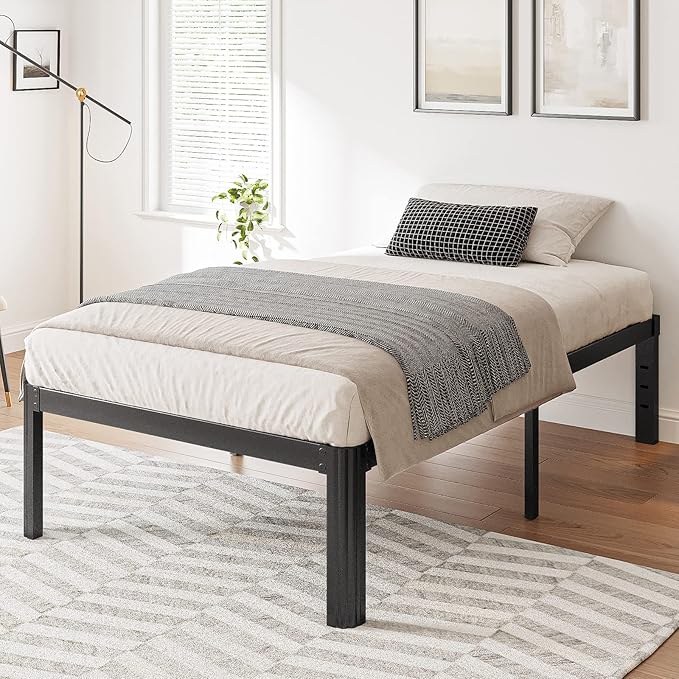 Hunlostten 14in Heavy Duty Twin Bed Frame No Box Spring Needed, Metal Platform - Image 2
