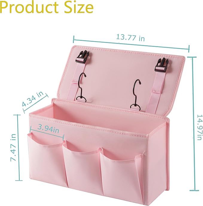 LASAMOLL Bedside Caddy Bedside Storage Organizer, Bed Caddy - Image 2