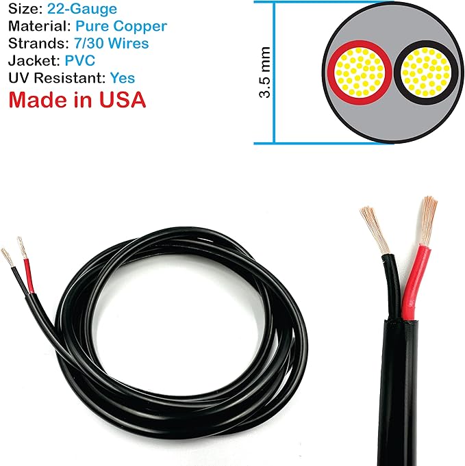 NATIONAL Wire & Cable – 22 AWG 2-Conductor Premium Copper Wire, 100 ft - Image 2