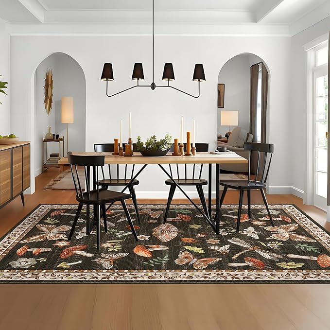 Mushroom Washable Rug 5x7 Area Rugs - Image 6