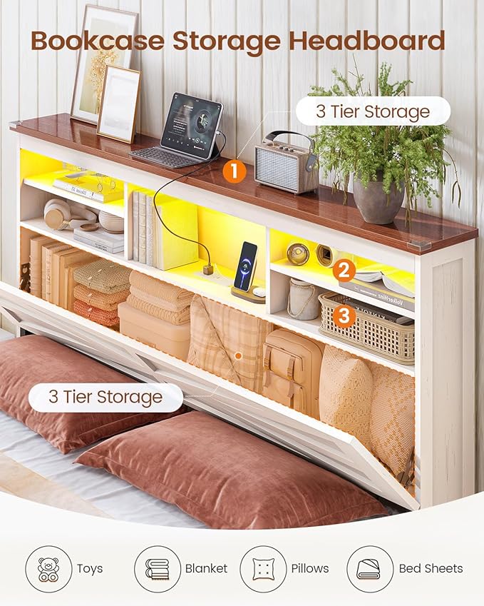 AOGLLATI Farmhouse Full Size Bed Frame - Image 5