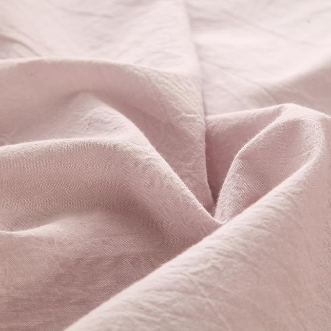 MooMee Fitted Bottom Sheet Only 100% Washed Cotton Linen Like Textured - Image 4
