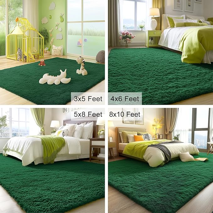 OLANLY Area Rugs for Living Room Bedroom, Machine Washable 4x5.9 ft Soft Fluffy - Image 5