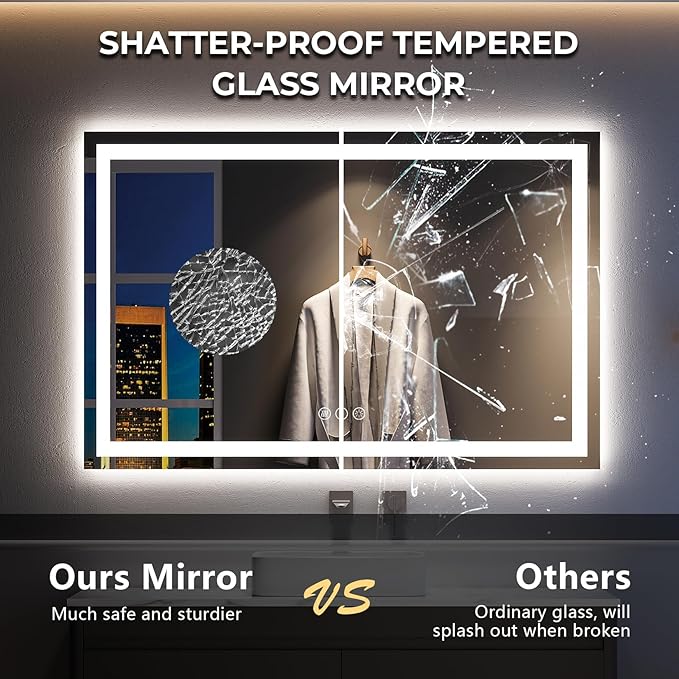 YEELAIT 60x40 Inch LED Bathroom Mirror - Image 6