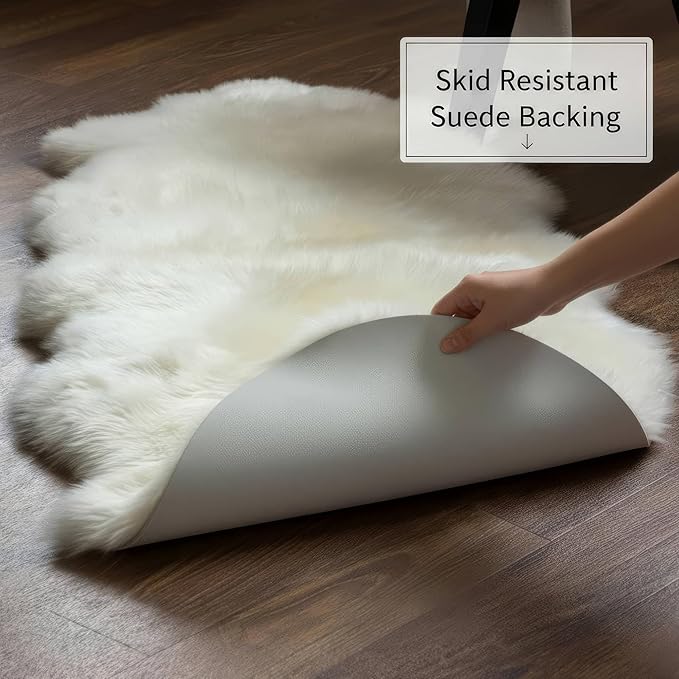 Real Sheepskin Rug 2' x 6' Double Pelt – Natural Genuine Sheep Skin - Image 5