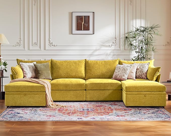 ABCASA 134.6" Luxury Modular Sectional Convertible Sofa - Image 9