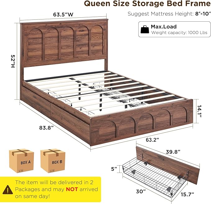 ACCOHOHO Queen Size Bed Frame Modern - Image 2
