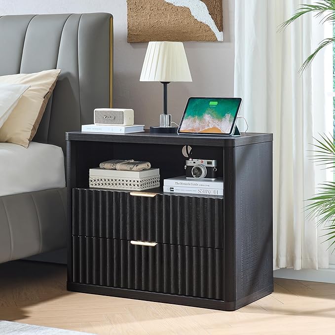 LEYAOYAO 31" Wide Fluted Nightstand - Image 3