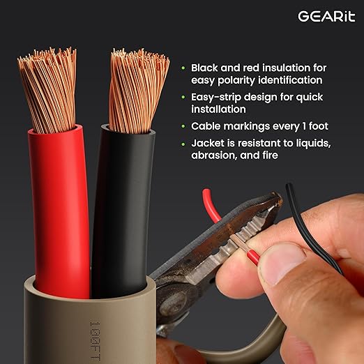 GEARit Outdoor Speaker Wire CL3 Rated, 16 Gauge Speaker Wire, Speaker Cable 250 - Image 2