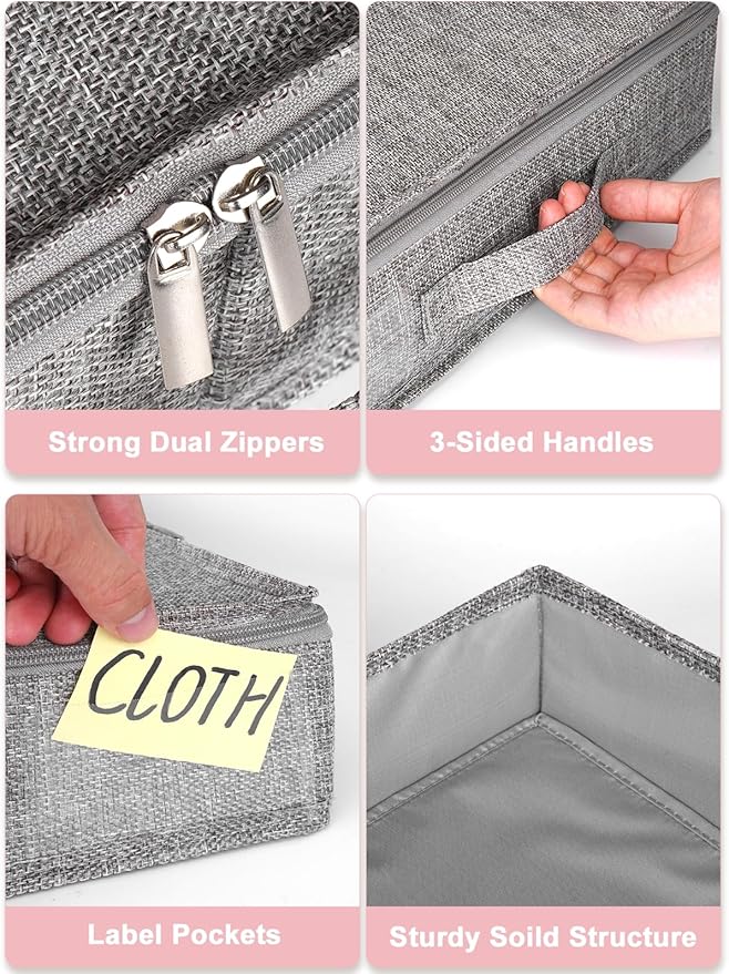 Low Profile Under Bed Storage Containers, Shallow Clothes Storage Organizer Bin - Image 7