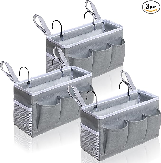 Kanrichu 3-Piece Bedside Caddy Storage Organizer by KANRICHU