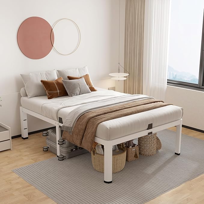 ROIL 18 Inch White Twin Size Bed Frame - Image 7