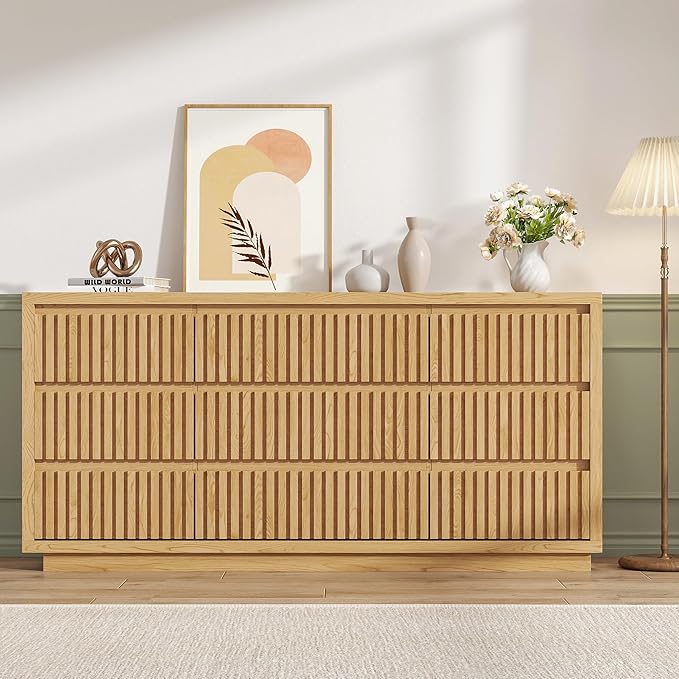 Long Dresser for Bedroom, Large Fluted Dresser - Image 4
